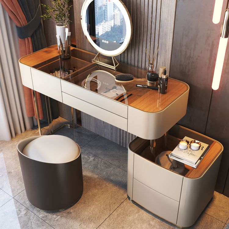 Glazen bovenste slaapkamer make-up ijdelheid 5 opbergladen kleedtafel