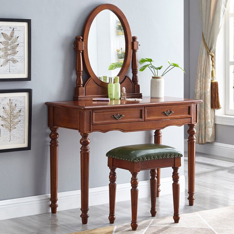 Taburete de tocador tradicional juego de tocador de madera para dormitorio