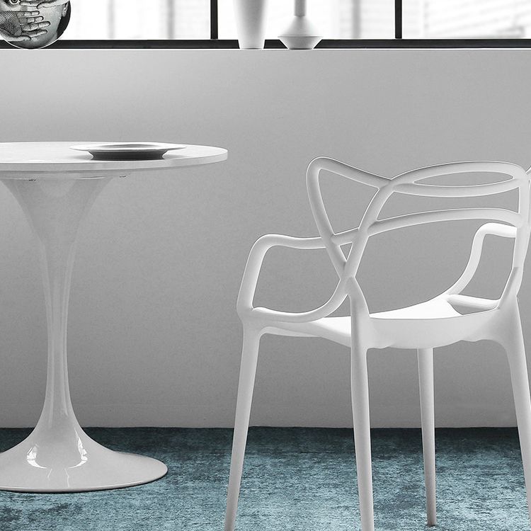 Scandinavian Stackable Dining Chairs Plastic Armless Dining Side Chair