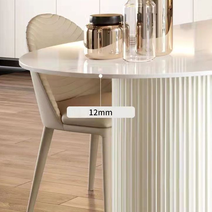 Glam Free Form Sintered Stone Dining Table White Standard Dining Table for Kitchen Clearhalo ' dining_table' 'Dining Tables & Seating' 'Dining Tables' 'furn' 'furn_dining_table' 'Furniture' 'furniture_dining_table' 'Kitchen & Dining Furniture' 'kitchen&dining_furn' 'kitchen' 'kitchen_dining_table' 1200x1200_204bd298-f919-4b47-98dc-d6e0b2bd11d1