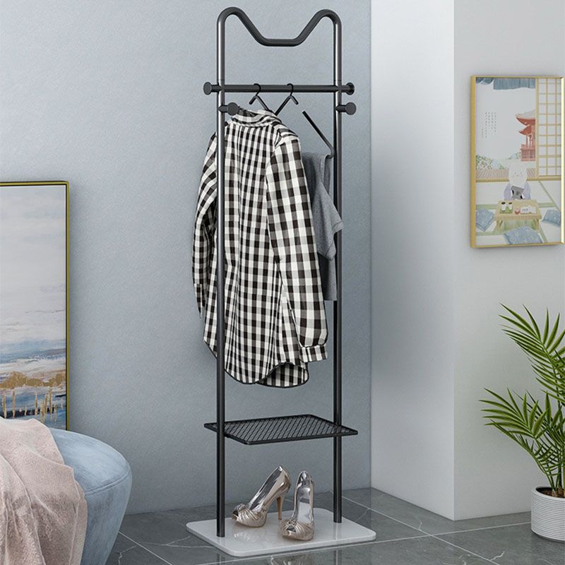 Moderner Stil Metallic -Gack Rack Feste Farben Haken Design freistehender Kleiderstange