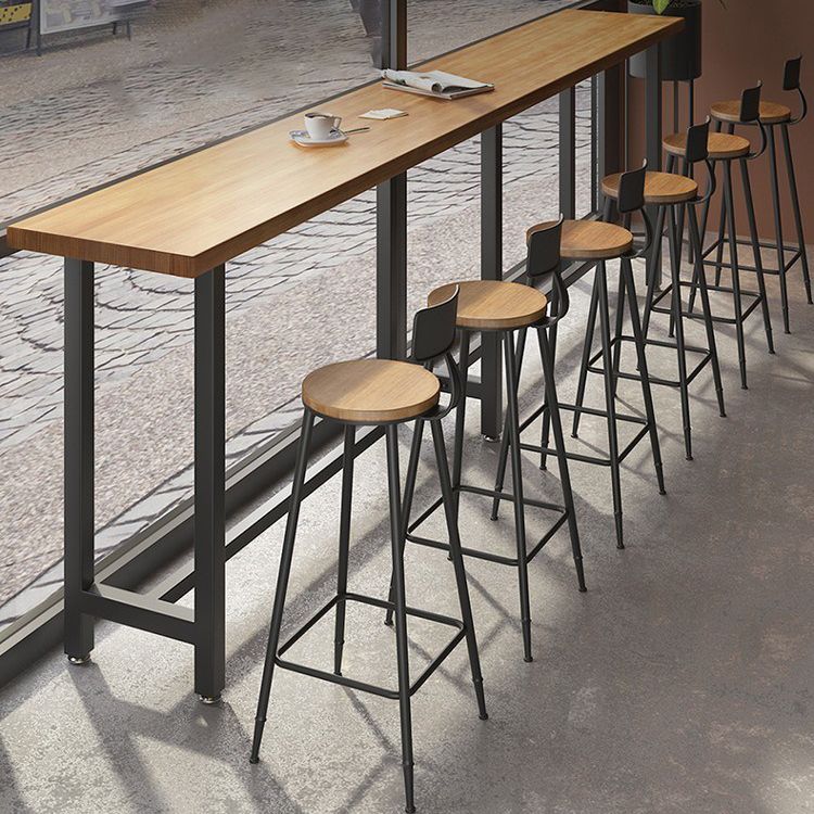 Juego de mesa de Bar moderno de 1/7 piezas, mesa de mostrador de madera rectangular para tienda de té con leche