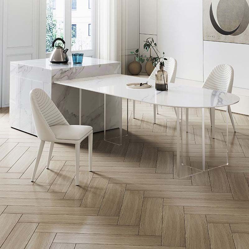 Moderne stijl gesinterde stenen tafel Eettafel Plastic tafel voor thuisgebruik