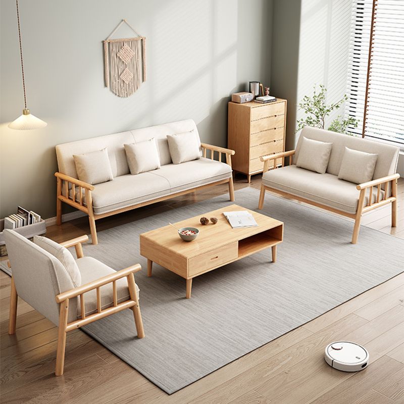 リネンモダンタイトバックソファ24 "w四角いアームソファリビングルーム