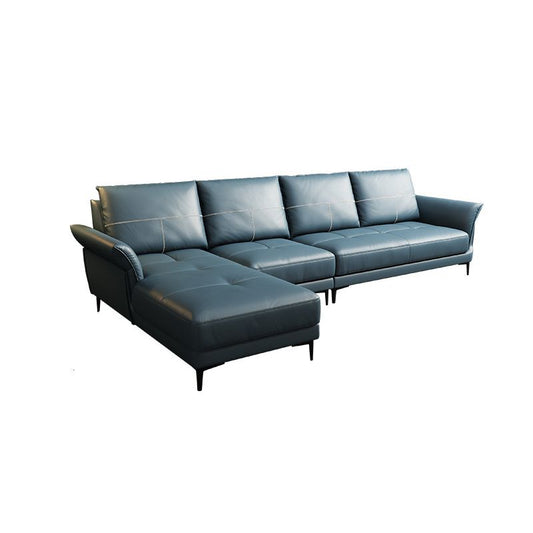 Azure Cushion Back Modern Living Room L-Shape Stationary Sofa & Chaise Clearhalo 'furn' 'furn_sectionals' 'Furniture' 'furniture_sectionals' 'kitchen' 'kitchen_sectionals' 'Living Room Furniture' 'Sectionals' 1200x1200_20517c88-36c9-47a2-b321-0ac3b05b17eb