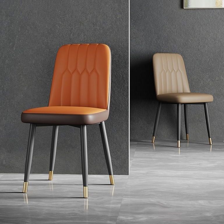 Sedia laterale in pelle moderna per finitura opaca sedia da pranzo solida