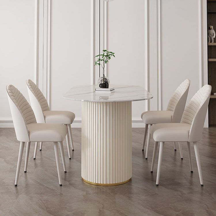 Sintered Stone White Table for Restaurant Modern Dining Table with Double Pedestal Base Clearhalo ' dining_table' 'Dining Tables & Seating' 'Dining Tables' 'furn' 'furn_dining_table' 'Furniture' 'furniture_dining_table' 'Kitchen & Dining Furniture' 'kitchen&dining_furn' 'kitchen' 'kitchen_dining_table' 1200x1200_20537fde-85ba-4d10-84fe-a978a6a12b83