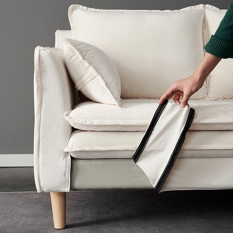 Canapé de bras carré contemporain canapé lavable avec oreillers de boîtier pour le salon