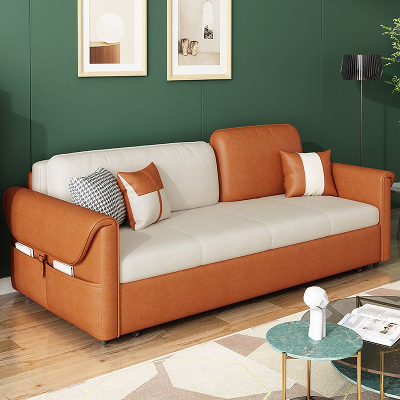 Pillow Included Futon Sofa Bed Foldable Futon Sleeper Sofa with Storage Clearhalo 'furn' 'furn_futons' 'Furniture' 'Futons & Daybeds' 'Futons' 'Living Room Furniture' 1200x1200_20544c1a-30b9-43f7-8284-a2d153f33c8b