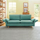 Contemporary Square Arm Cushions Sofa Fabric Standard Settee