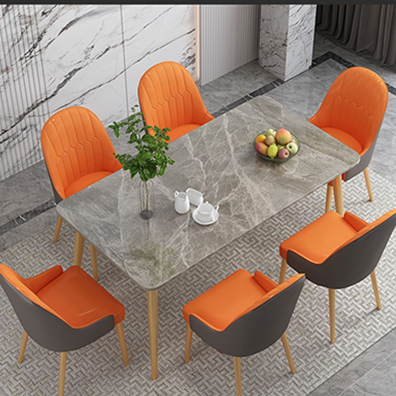 Modern 4 Legs Dining Table Stone Table for Dining Room Kitchen Clearhalo 'Dining Tables & Seating' 'Dining Tables' 'dining_table' 'furn' 'furn_dining_table' 'Furniture' 'Kitchen & Dining Furniture' 1200x1200_2055b7b8-31e1-46bd-916d-6497840d3c95