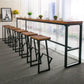 Wood Top Table with Black Legs and Metal Base Kitchen Bar Table Clearhalo 'Bar Furniture' 'Bar Tables' 'bar_tables' 'furn' 'furn_bar_tables' 'Furniture' 'Kitchen & Dining Furniture' 1200x1200_20590538-8c43-4d0a-a69a-1eee526a3f49