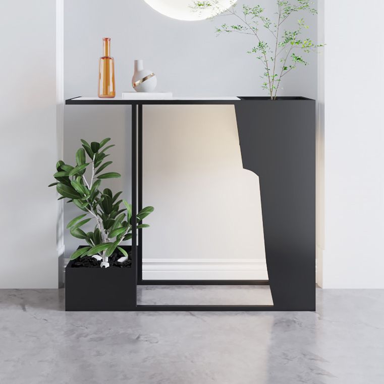 Mesa de consola rectangular contemporánea mesa de sofá de consola negra para hall