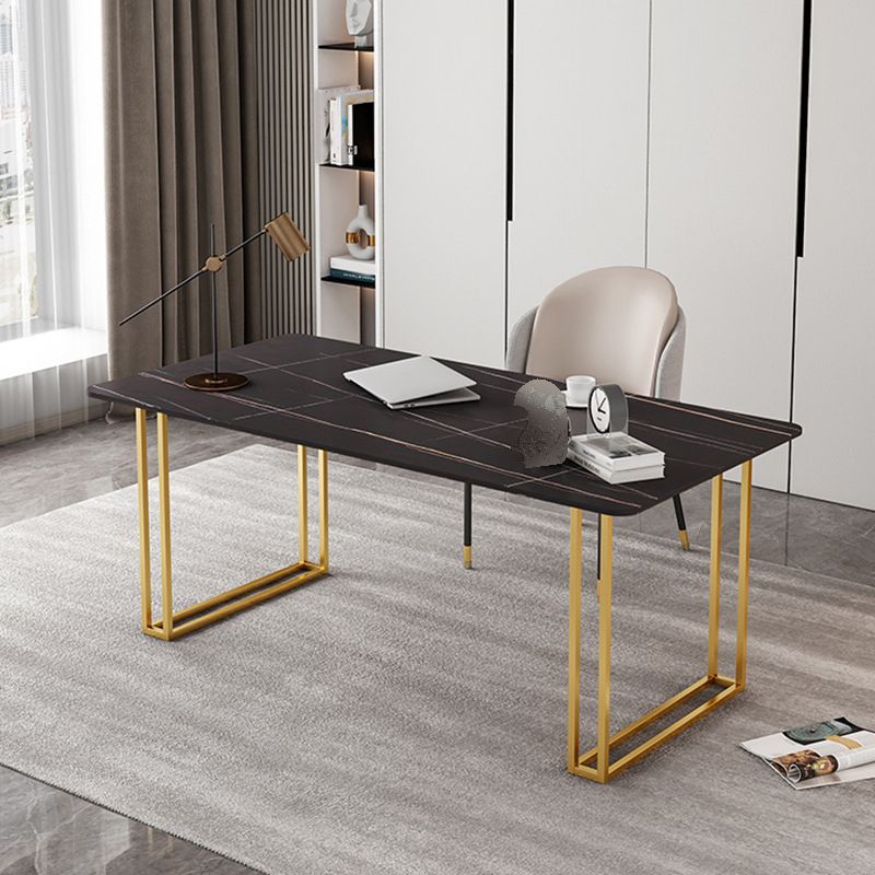 Glam Stone gebogen kantoorbureau 29.53 "Tall Sled Base Writing Desk