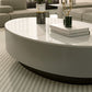 Glam Oval Slate Top Coffee Table 13.77" Tall Cocktail Table with Storage