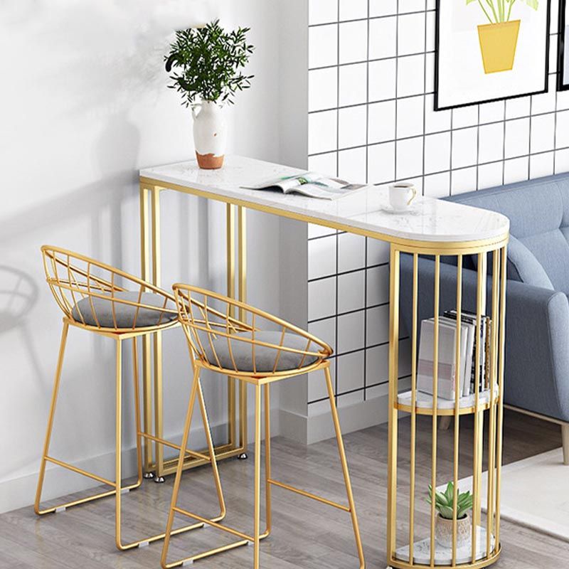 Table de bar de patio à double piédestal contemporain