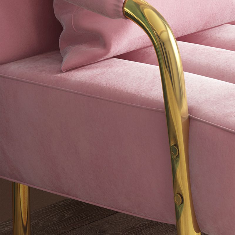 Velvet 3-seater Sofa with 3 Pillows Square  Arm for Apartment