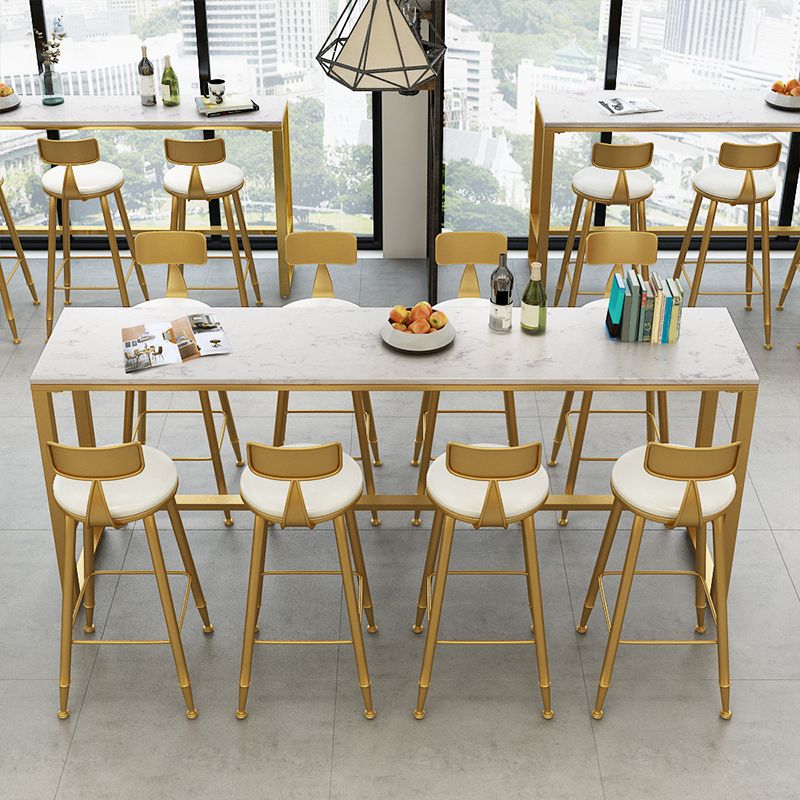 Faux Marble Bar Height Table Modern Style Bistro Table for Living Room Clearhalo 'Bar Furniture' 'Bar Tables' 'bar_tables' 'furn' 'furn_bar_tables' 'Furniture' 'Kitchen & Dining Furniture' 1200x1200_205c10a4-6f5b-42a1-a046-47334b2e466c