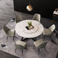 Metal and Stone Table Glam Style Minimalist Family Round Dining Table for Home