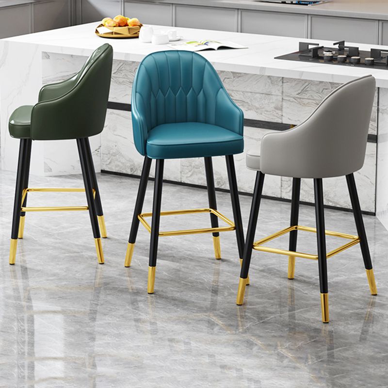 Modern Restaurant Armed Stool Matte Finish Leather Bar Stool Clearhalo 'Bar Furniture' 'Bar Stools' 'bar_stools' 'furn' 'furn_bar_stools' 'Furniture' 'Kitchen & Dining Furniture' 1200x1200_205e7b28-e919-46d7-99a3-4b019b9bb462