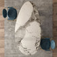 Luxury White Oval Stone Tabletop Dining Table with Gold Round Base