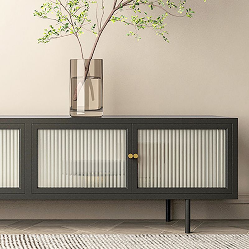 Home Metal TV Console Industrial Rectangle TV Cabinet with Glass Doors Clearhalo 'furn' 'furn_tv_stands_entertainment_centers' 'Furniture' 'Living Room Furniture' 'TV Stands & Entertainment Centers' 'TV Stands & Media Storage Furniture' 'tv_stands_entertainment_centers' 1200x1200_205f6c82-1717-49c9-acc1-dcf65c72bf32