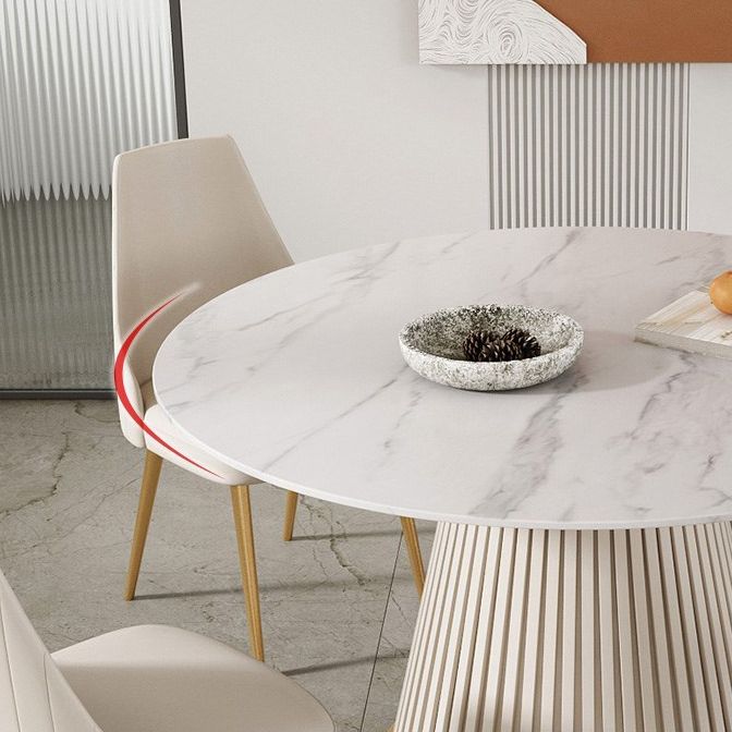 Traditional Luxury Dining Table Round Sintered Stone Table for Home Clearhalo 'Dining Tables & Seating' 'Dining Tables' 'dining_table' 'furn' 'furn_dining_table' 'Furniture' 'Kitchen & Dining Furniture' 1200x1200_205fe26c-8261-4d61-83fb-7f4b4ab93d3d