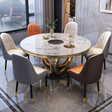 Metal Modern Round Indoor Table Sintered Stone Table for Kitchen and Dining Room Clearhalo ' dining_table' 'Dining Tables & Seating' 'Dining Tables' 'furn' 'furn_dining_table' 'Furniture' 'furniture_dining_table' 'Kitchen & Dining Furniture' 'kitchen&dining_furn' 'kitchen' 'kitchen_dining_table' 1200x1200_206142b8-bb73-4b9c-a0e2-eafbc25b49ef