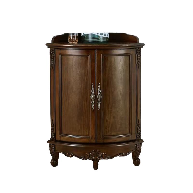 38.58"/47.24" Tall Brown Corner Cabinet , Wooden Storage Cabinet Clearhalo 'Cabinets & Chests' 'cabinets_chests' 'furn' 'furn_cabinets_chests' 'Furniture' 'Living Room Furniture' 1200x1200_20619773-f245-4bb1-9817-921c44f68ef8