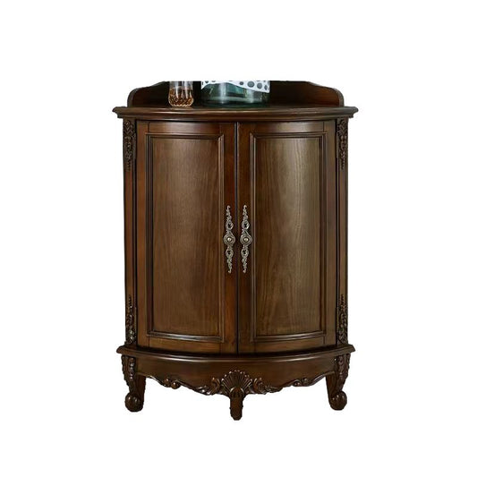 38.58"/47.24" Tall Brown Corner Cabinet , Wooden Storage Cabinet Clearhalo 'Cabinets & Chests' 'cabinets_chests' 'furn' 'furn_cabinets_chests' 'Furniture' 'Living Room Furniture' 1200x1200_20619773-f245-4bb1-9817-921c44f68ef8