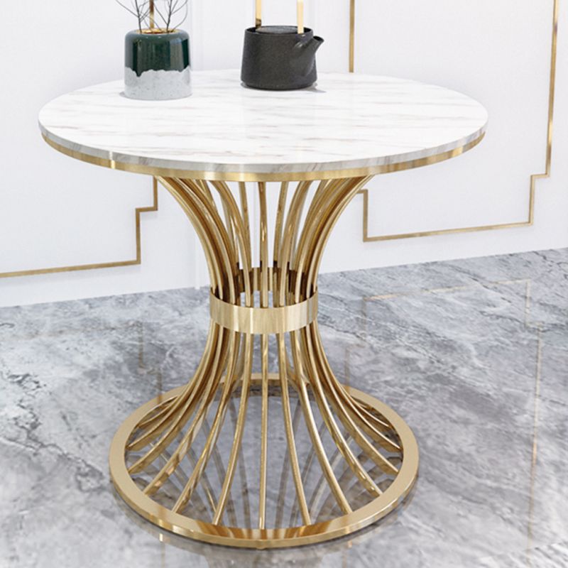 Pedestal Glam Style Dining Table Two-Color Fixed Table of Sintered Stone Clearhalo ' dining_table' 'Dining Tables & Seating' 'Dining Tables' 'furn' 'furn_dining_table' 'Furniture' 'furniture_dining_table' 'Kitchen & Dining Furniture' 'kitchen&dining_furn' 'kitchen' 'kitchen_dining_table' 1200x1200_2061d386-1be5-4d2e-9d9e-9ae81aab2861