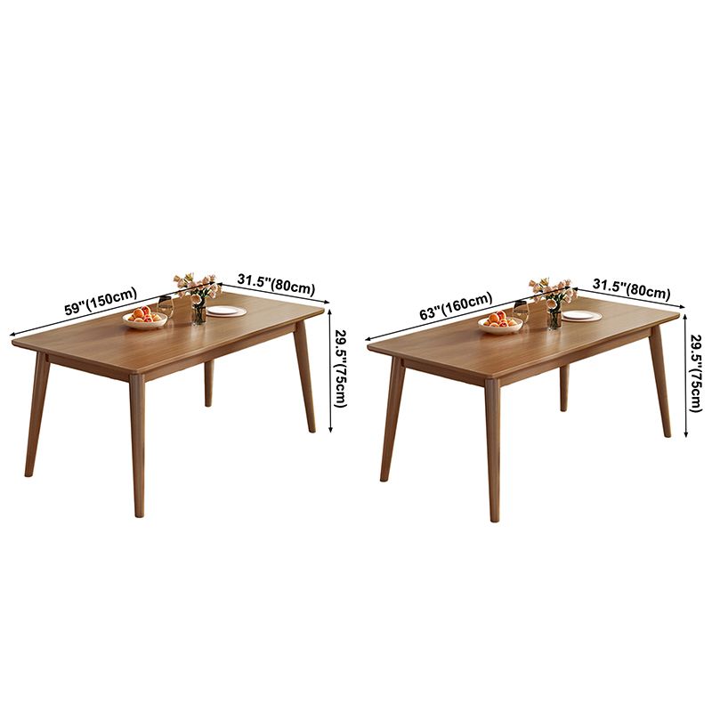 Rectangle Modern Dining Table Brown Tone Fixed Table with Rubberwood Solid Wood Clearhalo ' dining_table' 'Dining Tables & Seating' 'Dining Tables' 'furn' 'furn_dining_table' 'Furniture' 'furniture_dining_table' 'Kitchen & Dining Furniture' 'kitchen&dining_furn' 'kitchen' 'kitchen_dining_table' 1200x1200_20625bce-aa96-41fe-8ac9-fde4ec30adb4