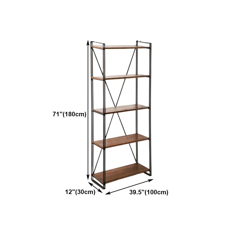 Home Office Etagere Bookshelf Modern Bookcase with Rectangle Shelves