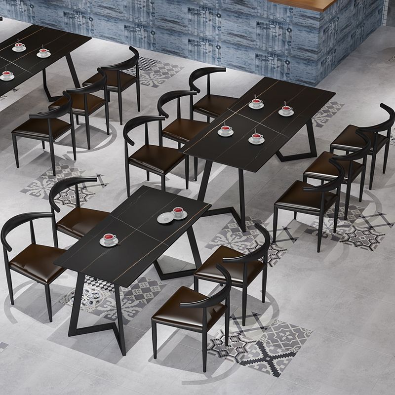 Industrial Black Dinner Room Kitchen Table Sled Base Table for Dining Room Clearhalo ' dining_table' 'Dining Tables & Seating' 'Dining Tables' 'furn' 'furn_dining_table' 'Furniture' 'furniture_dining_table' 'Kitchen & Dining Furniture' 'kitchen&dining_furn' 'kitchen' 'kitchen_dining_table' 1200x1200_2062e87c-4826-40e5-acb1-944424855f5e