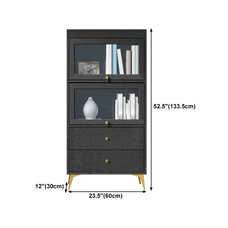 Modern Style Bookcase Standard Closed Back Wooden Bookshelf with Doors Clearhalo 'Bookcases' 'furn' 'furn_bookcases' 'Furniture' 'Office Furniture' 1200x1200_2064d964-0797-4259-8aef-de4e5a7c34e2