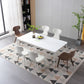 Faux Leather Dining Chairs Contemporary Arm Chairs with Metal Base