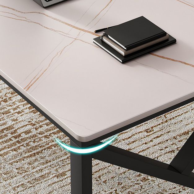 Zeitgenössischer Büro -Schreibtisch rechteckiger Schreibtisch mit Metallbeinen