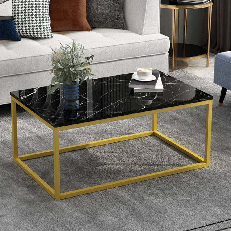 Modern Rectangular Steel Frame Coffee Table Black Cocktail Table Clearhalo 'Coffee & Accent Tables' 'Coffee Tables' 'coffee_tables' 'furn' 'furn_coffee_tables' 'Furniture' 'furniture_coffee_tables' 'Living Room Furniture' 1200x1200_206834c2-f27d-46c0-93fd-1789ed27ac2c