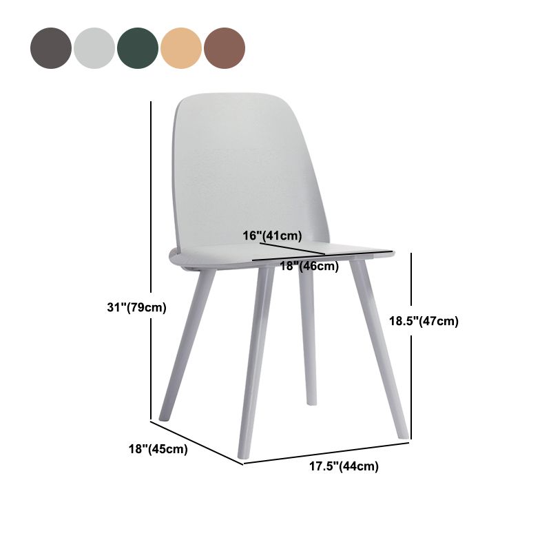 Silla de acento de comedor de madera sólida silla lateral de comedor contemporáneo