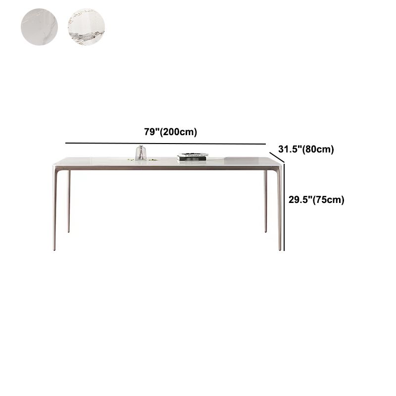 Modern Rectangle Dining Table Sintered Stone Table with 4 Legs Clearhalo 'Dining Tables & Seating' 'Dining Tables' 'dining_table' 'furn' 'furn_dining_table' 'Furniture' 'Kitchen & Dining Furniture' 1200x1200_206a5647-7369-48ee-98f0-fb1605eec777