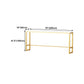 Glam Iron Bar Dining Table White Wood Rectangle Indoor Bistro Table with Footrest Clearhalo 'Bar Furniture' 'Bar Tables' 'bar_tables' 'furn' 'furn_bar_tables' 'Furniture' 'furniture_bar_tables' 'Kitchen & Dining Furniture' 1200x1200_206aef94-df10-445b-b032-6068d70739ce