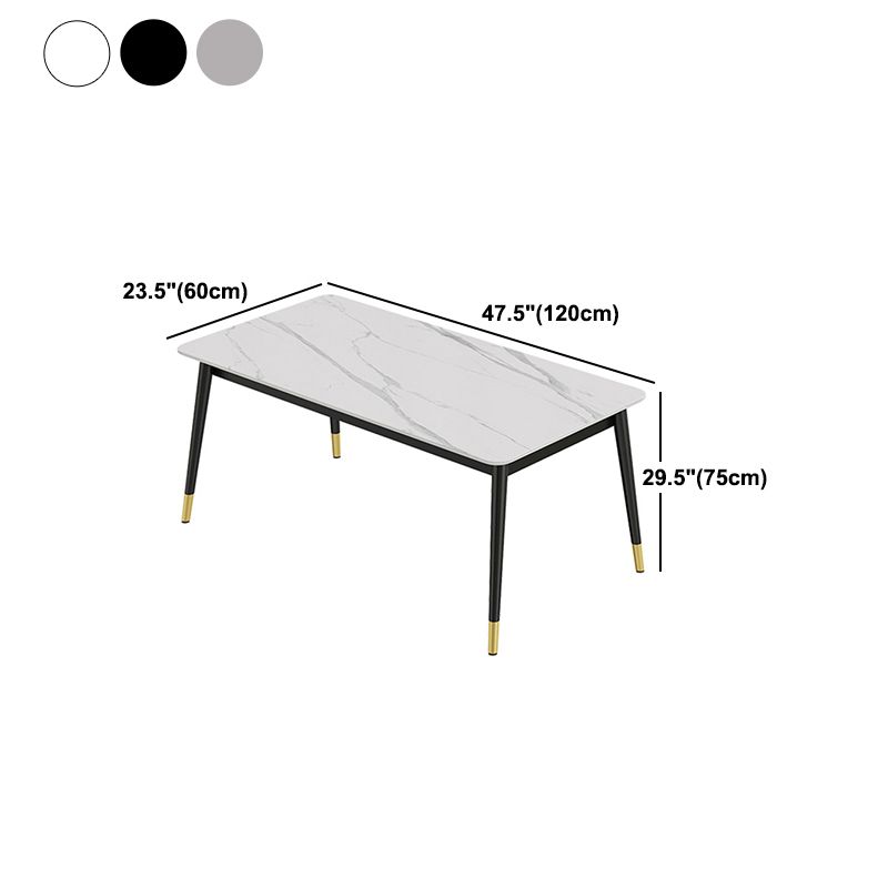 Set di tavoli da pranzo in ferro moderno 1/2/3/5/7 pezzi Dinette Set con top in pietra sinterizzata