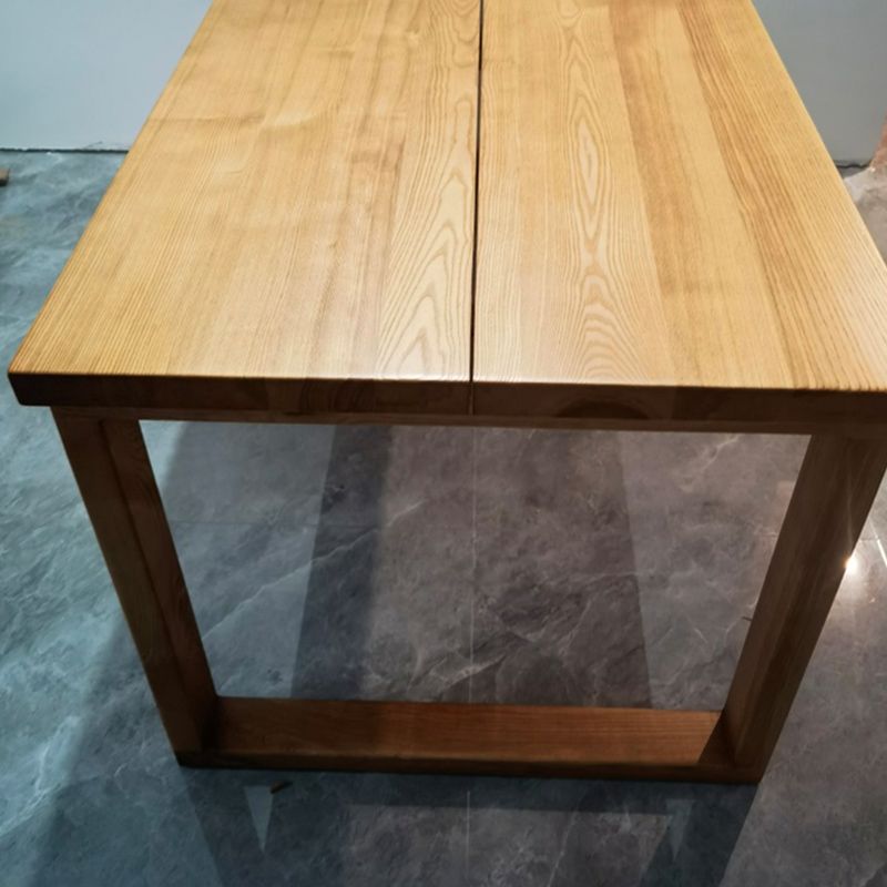 Table à manger en bois massif, Table de dîner de forme rectangulaire pour le salon