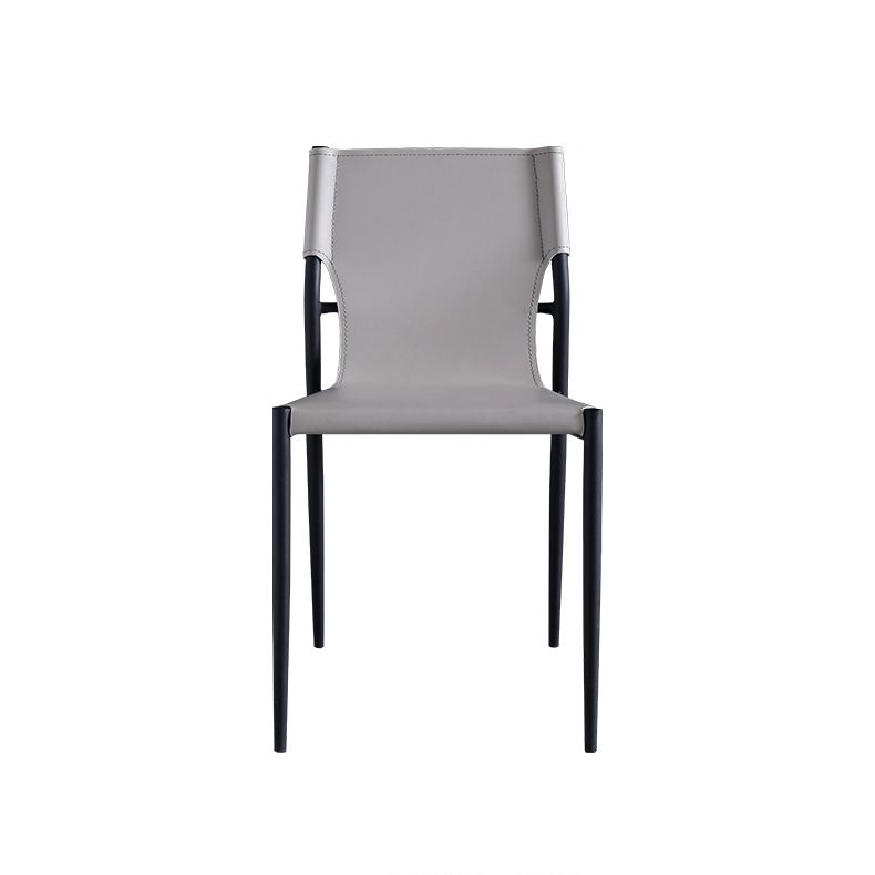 Designer Style Leather Balcony Side Chair Solid Back Dining Chair with Black Legs Clearhalo ' kitchen&dining_furn' 'Dining Chairs' 'Dining Tables & Seating' 'dining_chair' 'furn' 'furn_dining_chair' 'Furniture' 'furniture_dining_chair' 'Kitchen & Dining Furniture' 'kitchen' 1200x1200_206c748f-9780-4088-9fd1-dc5dce487733