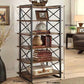 Industrial Open Etagere Bookshelf with Black Iron Frame Solid Wood Shelf Clearhalo 'Bookcases' 'furn' 'furn_bookcases' 'Furniture' 'furniture_bookcases' 'kitchen' 'kitchen_bookcases' 'Living Room Furniture' 'Office Furniture' 1200x1200_206caf7c-a379-4c45-8609-faaee9430a48