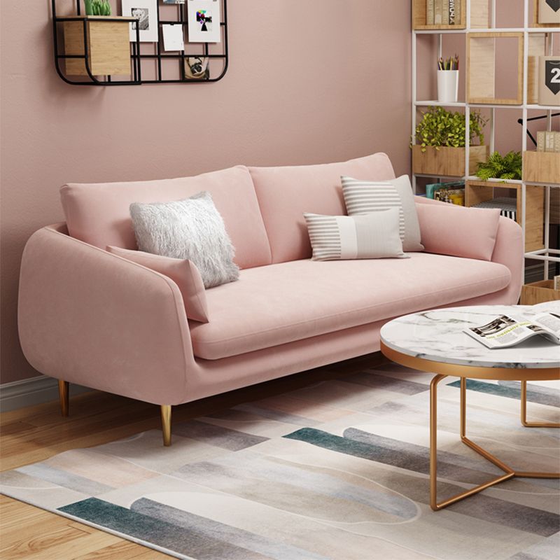 Sofá de terciopelo contemporáneo con cojín de almohadas para apartamento