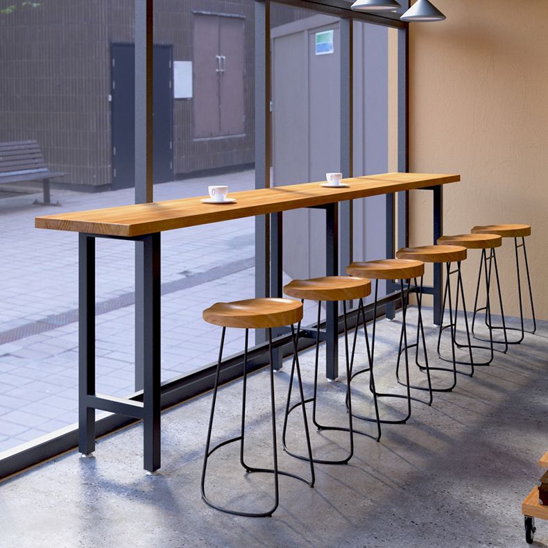 1/4/7 stuks industriële ijzeren balk tafel set rechthoek dennenhout bistro set met voetsteun