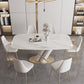 Glam Style Dinette Set for Dining Room 1/4/5/7 Pieces Glossy White Dining Table Set