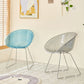 Contemporary Style Arm Chair Plastic Dining Chair with Metal Base for Dining Room
