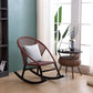 Rattan Rocker Chair Mitte des Jahrhunderts moderner Schaukelstuhl mit grauem Rahmen